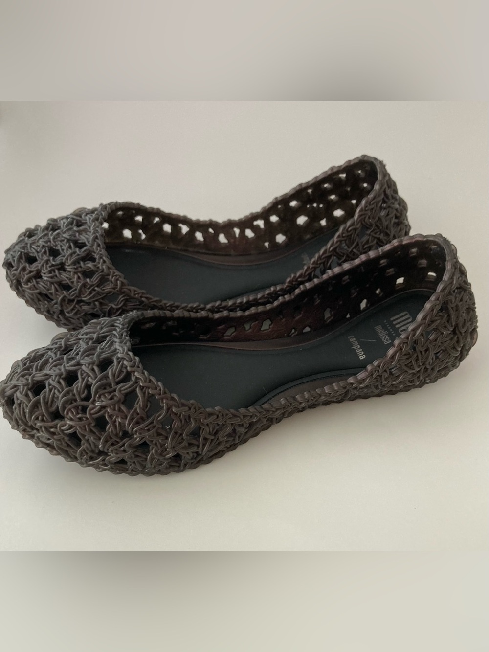 NEW MINI MELISSA kids mel campana zig zag in black Girls Size 13 crochet